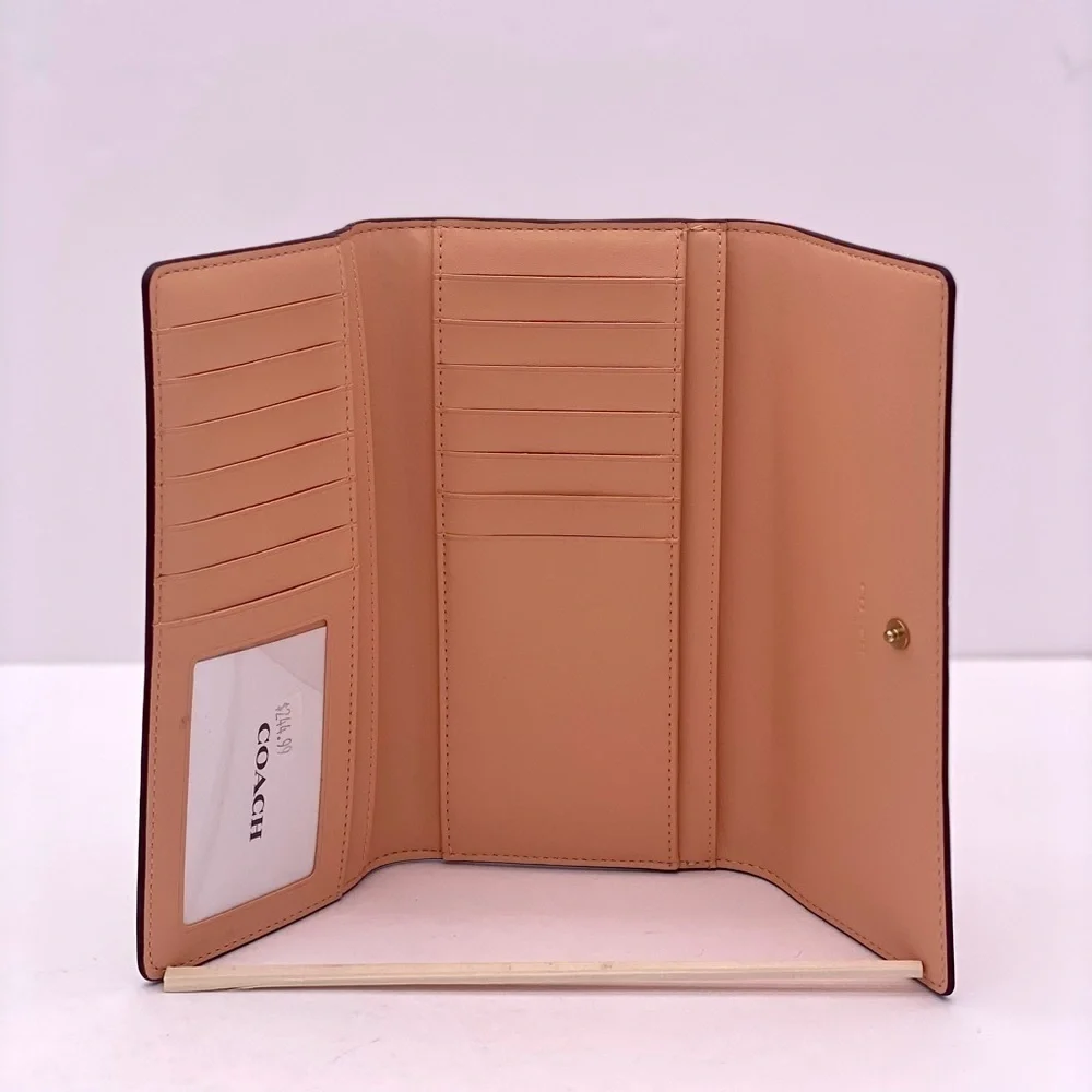 Coach Slim Trifold Wallet In Signature Canvas - Picture 7 of 12